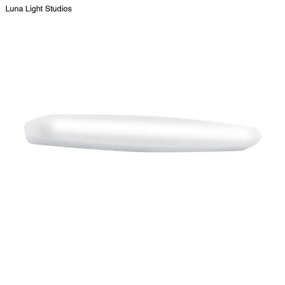 White modern LED wall light, slim curved bar design, wall-mounted fixture on Tampa Home & Garden Store