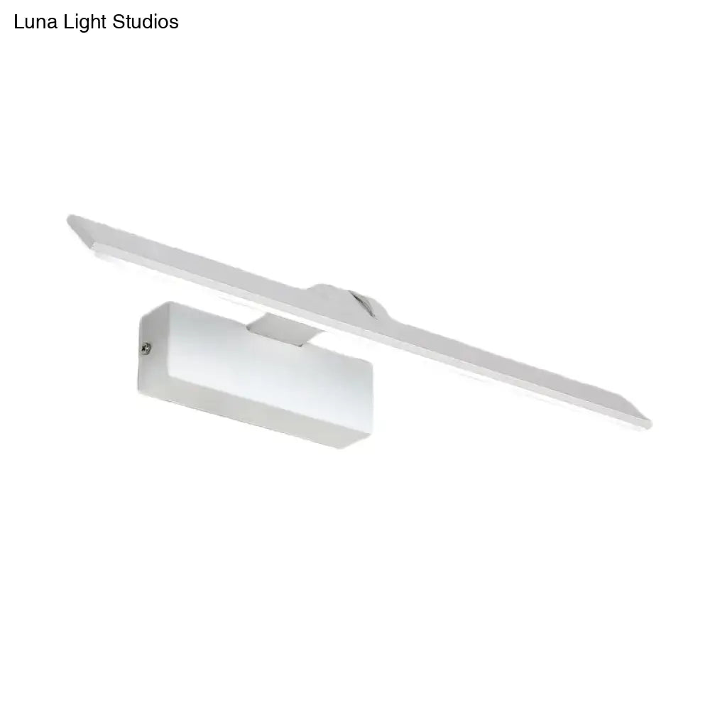 White LED bathroom light bar with slim linear fixture and wall mount on Tampa Home & Garden Store