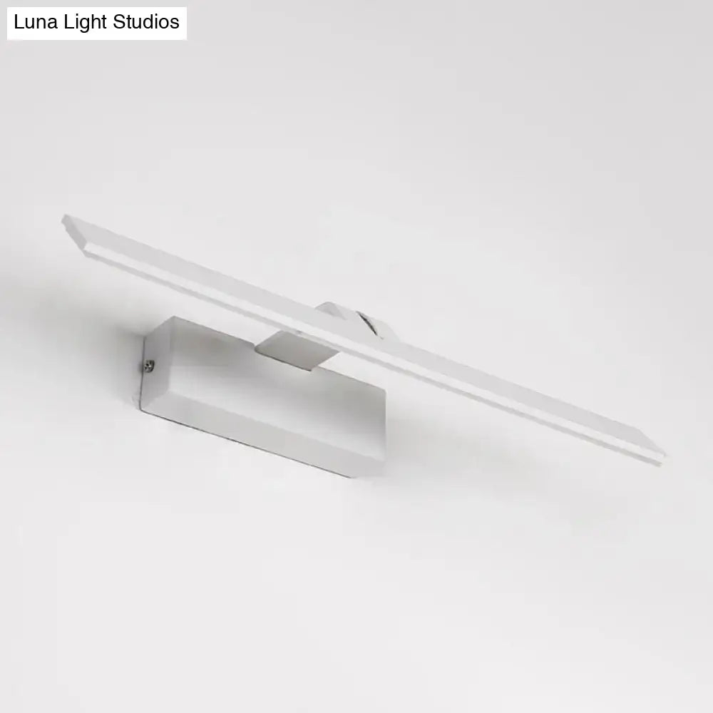 White LED bathroom light fixture with dual slim bars and rectangular wall mount Decorbites on Tampa Home & Garden Store
