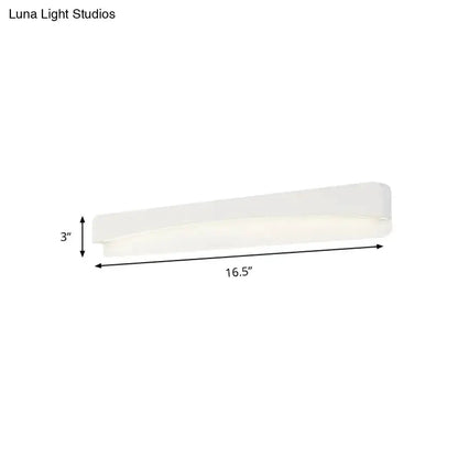 Decorbites modern white rectangular wall sconce lamp for bedroom, 16.5in long on Tampa Home & Garden Store