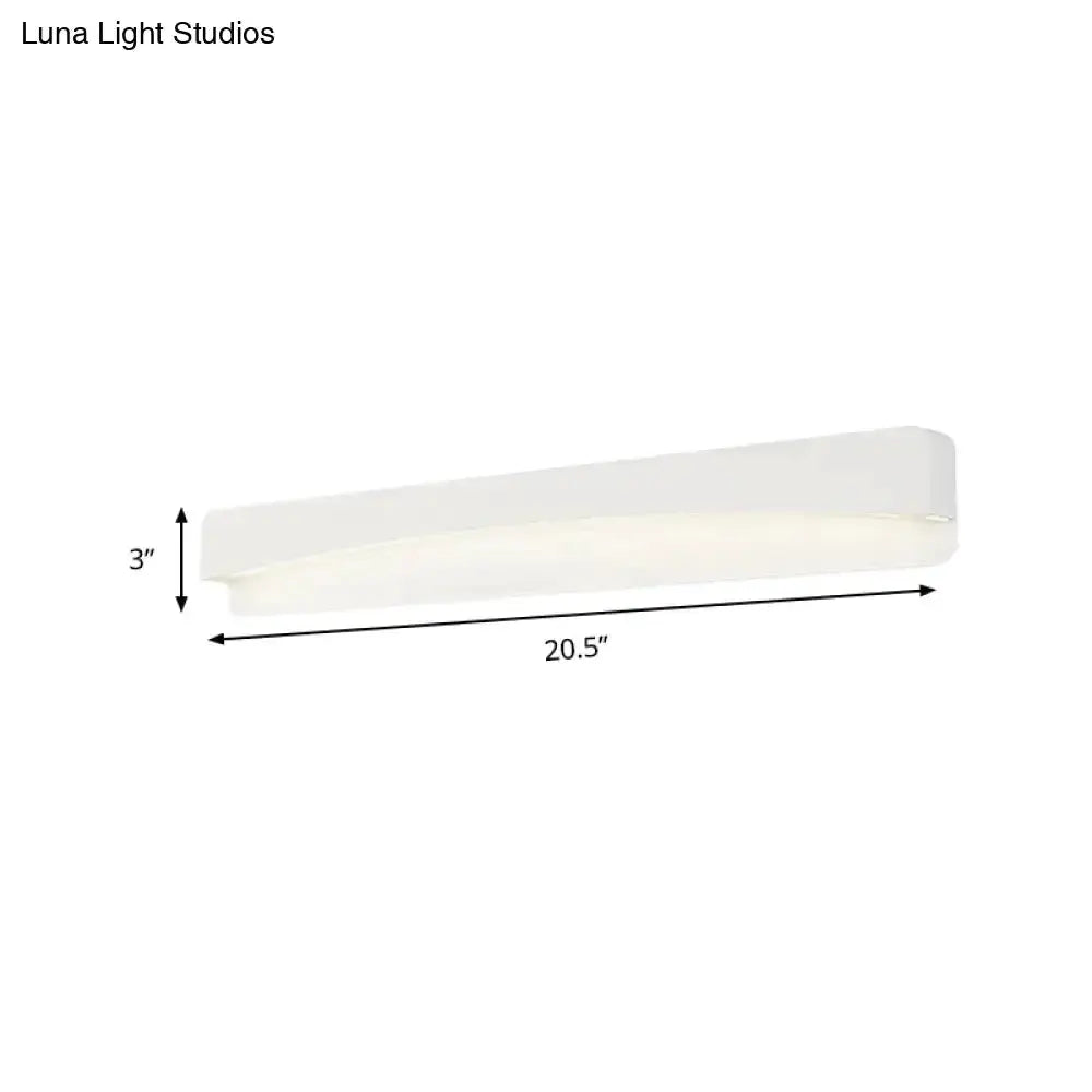 Modern minimalist white rectangular wall sconce lamp, 20.5in long, 3in tall by Decorbites on Tampa Home & Garden Store
