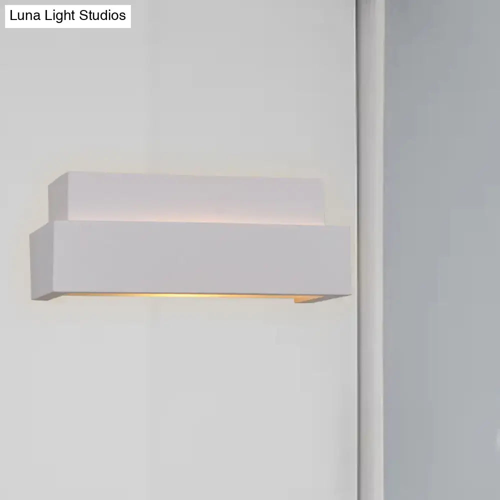 White Rectangular Wall Washer by Decorbites, two-tier block design with warm glow on Tampa Home & Garden Store
