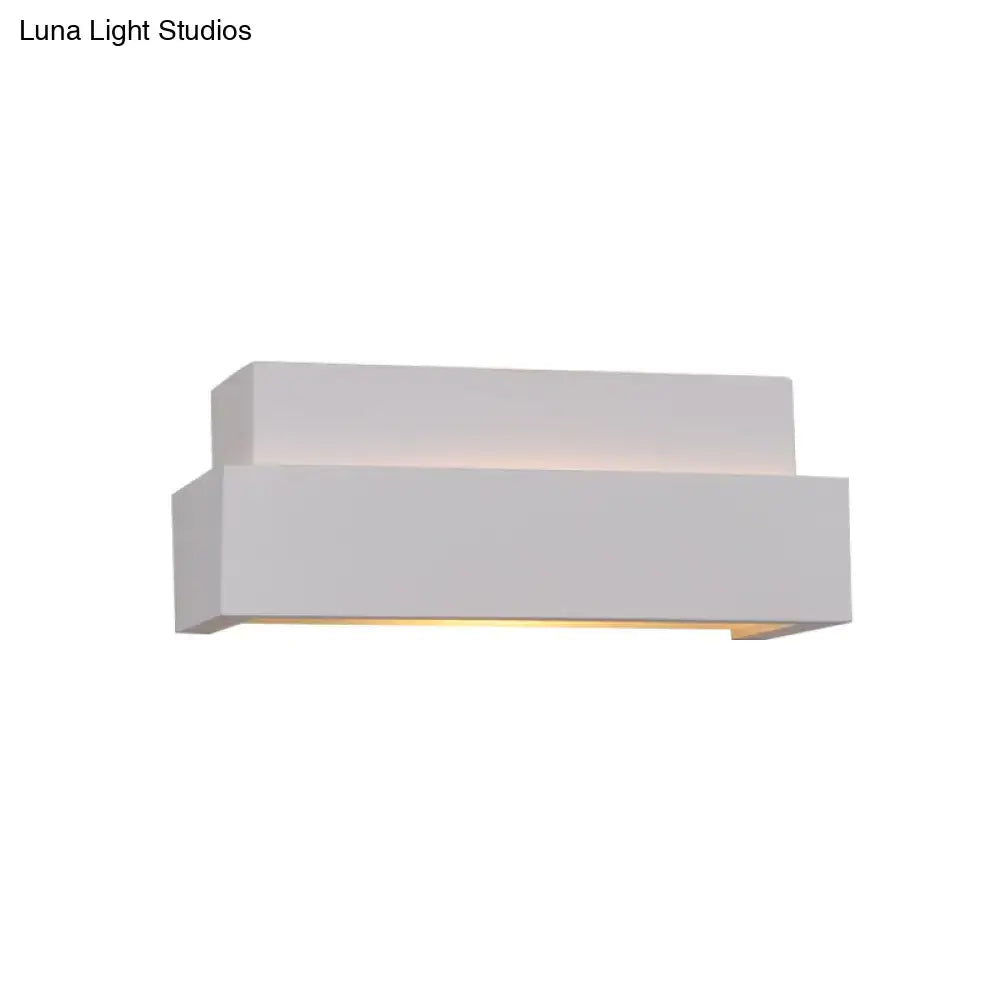White rectangular wall washer light fixture in a stacked block design by Decorbites on Tampa Home & Garden Store