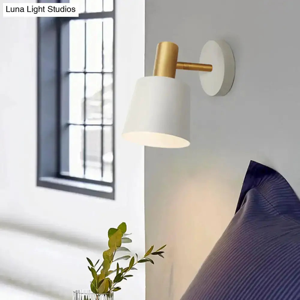 Modern mint green & gold metal drum sconce wall-mounted bedside lamp by Decorbites on Tampa Home & Garden Store
