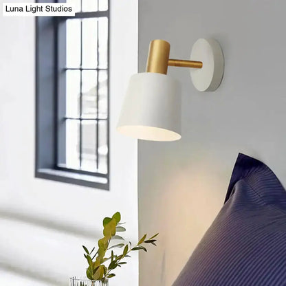 Modern mint green & gold metal drum sconce wall-mounted bedside lamp by Decorbites on Tampa Home & Garden Store