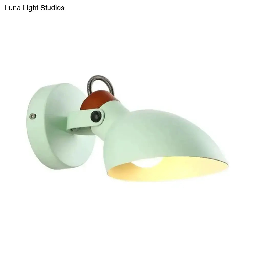 Modern Mint Green and Red Adjustable Arm Sconce