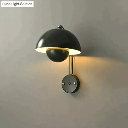 Ruby Modern Mushroom Wall Lamp Brass Base Bedroom
