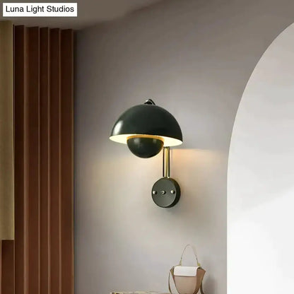 Ruby Modern Mushroom Wall Lamp Brass Base Bedroom
