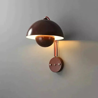 Ruby Modern Mushroom Wall Lamp Brass Base Bedroom
