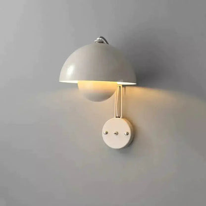 Ruby Modern Mushroom Wall Lamp Brass Base Bedroom