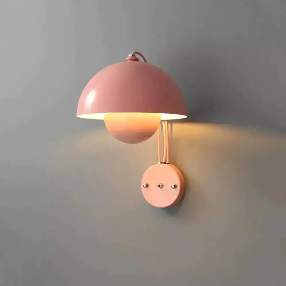 Ruby Modern Mushroom Wall Lamp Brass Base Bedroom