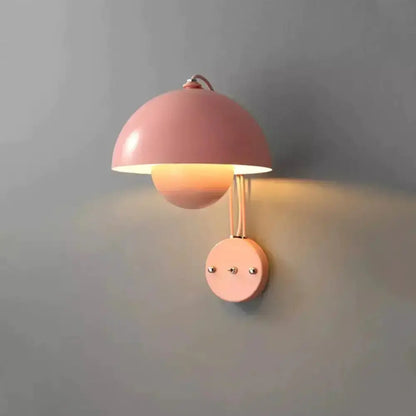 Ruby Modern Mushroom Wall Lamp Brass Base Bedroom