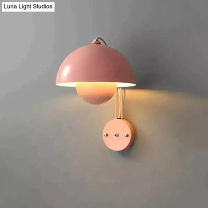 Ruby Modern Mushroom Wall Lamp Brass Base Bedroom