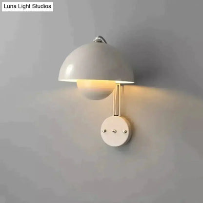 Ruby Modern Mushroom Wall Lamp Brass Base Bedroom