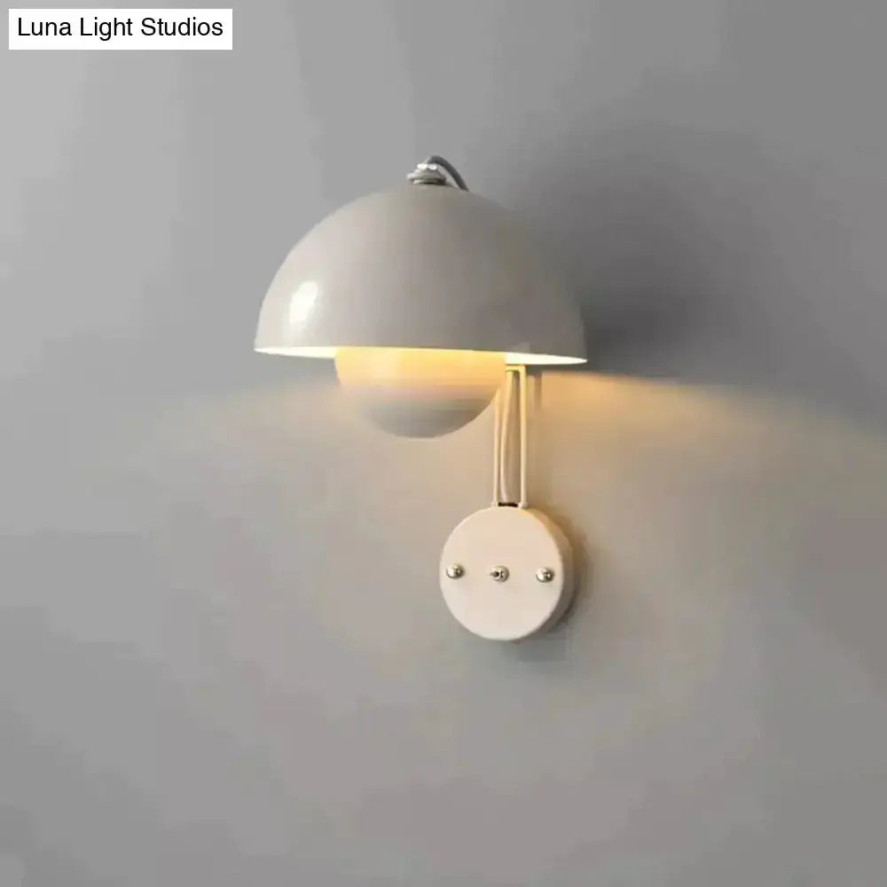 Ruby Modern Mushroom Wall Lamp Brass Base Bedroom