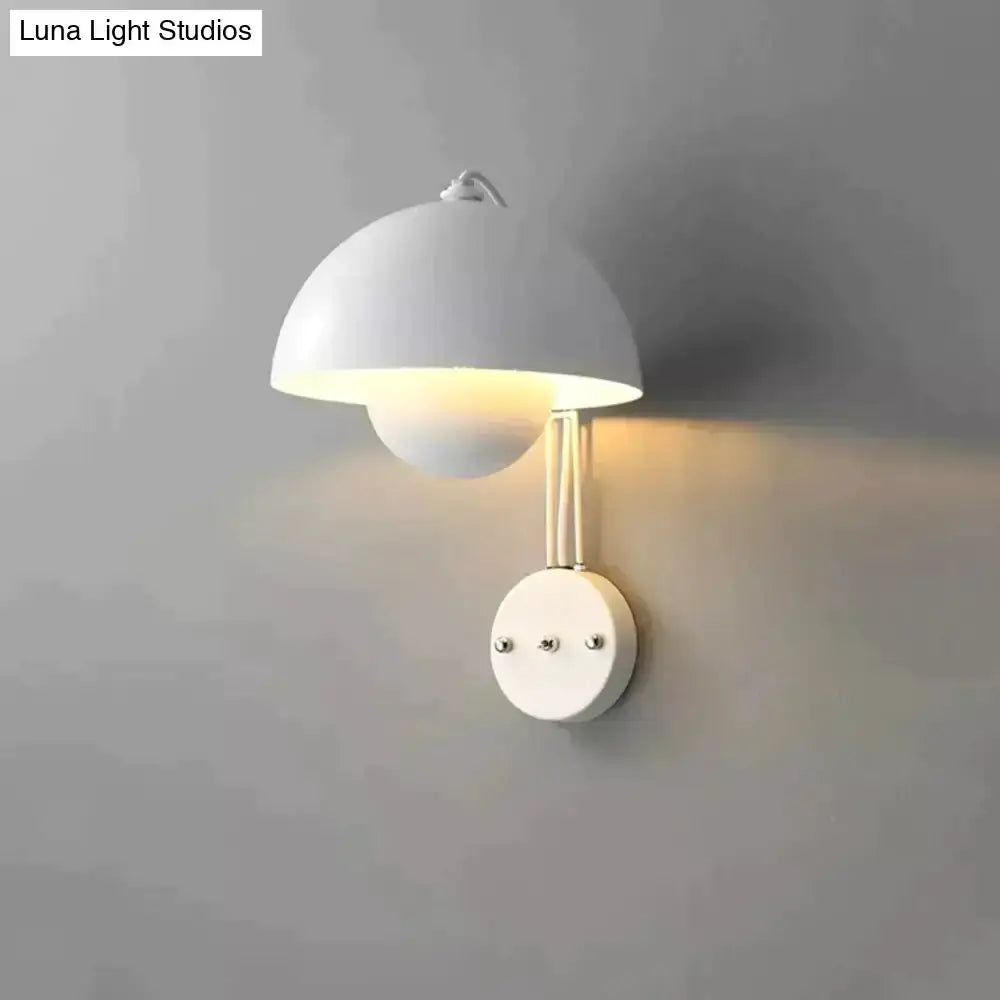 Ruby Modern Mushroom Wall Lamp Brass Base Bedroom