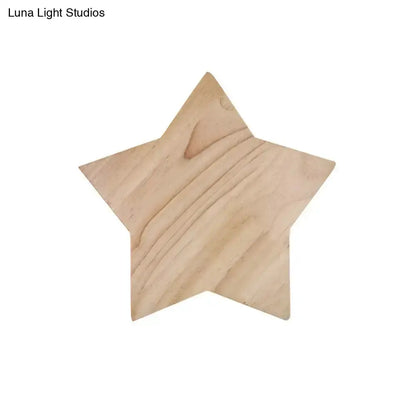 Modern Natural Wood Star Wall Lamp Sconce