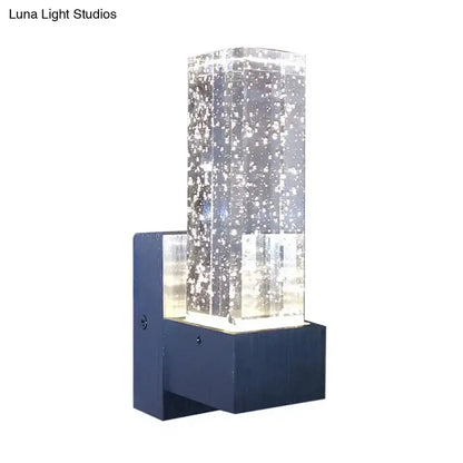 Navy and Clear Crystal Bubble Wall Sconce Lamp