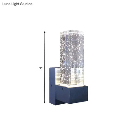 Navy and Clear Crystal Bubble Wall Sconce Lamp
