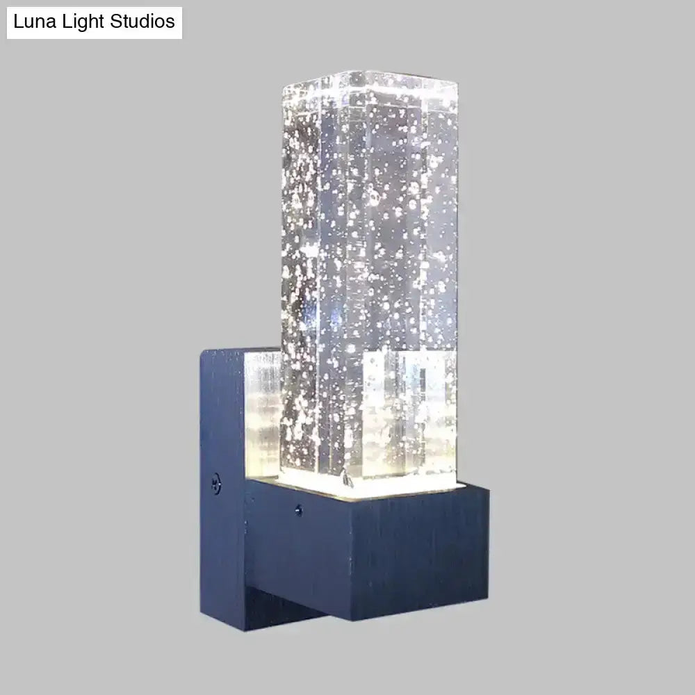 Navy and Clear Crystal Bubble Wall Sconce Lamp