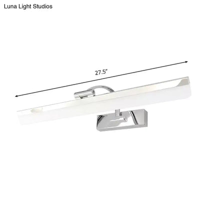 Modern nickel rectangular LED vanity light with white diffuser, 27.5 in wall mount on Tampa Home & Garden Store