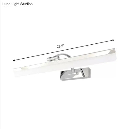 Rectangular nickel finish LED vanity light with white diffuser, 23.5in wall-mount Decorbites on Tampa Home & Garden Store