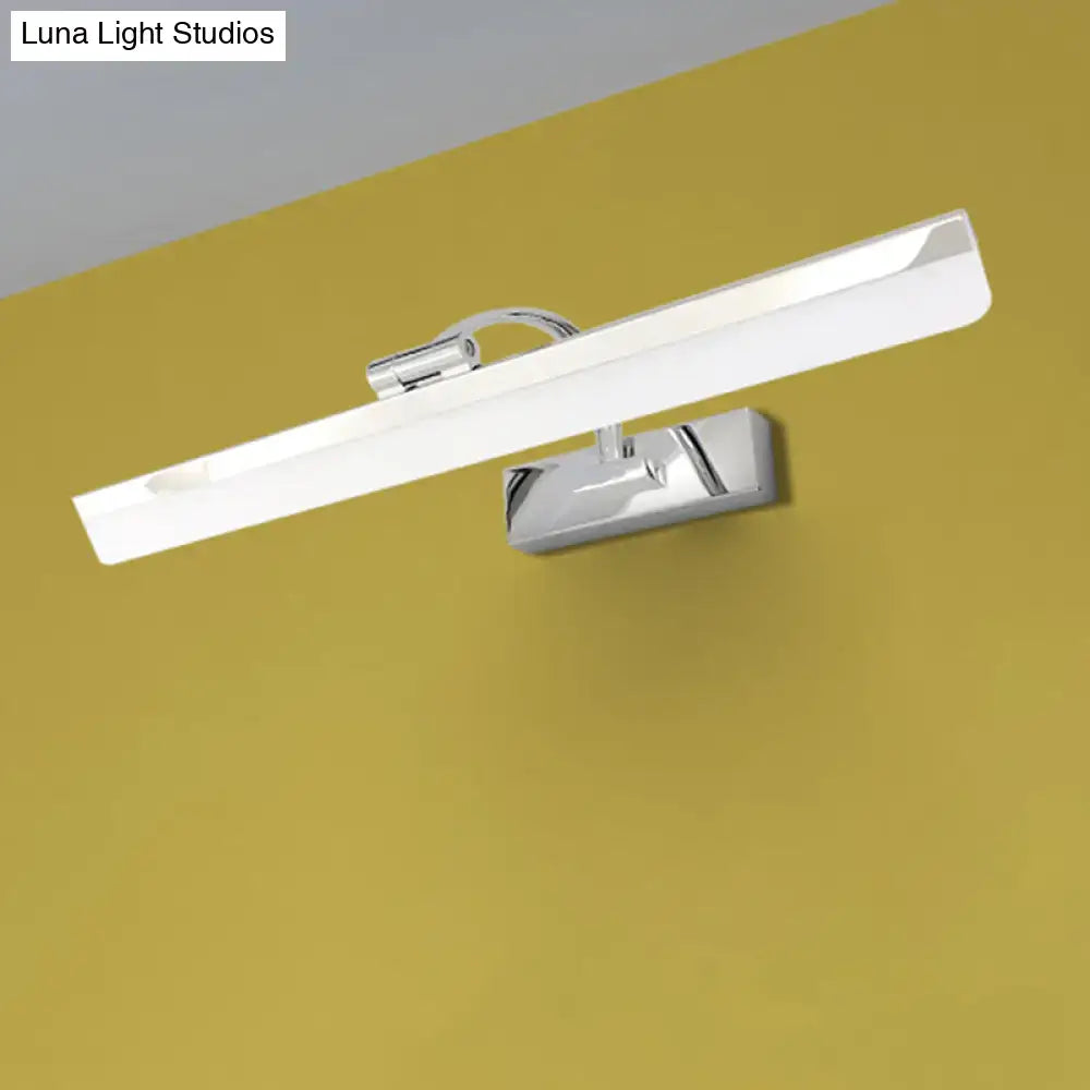 Rectangular nickel finish LED vanity light for bathroom, white light, Decorbites on Tampa Home & Garden Store