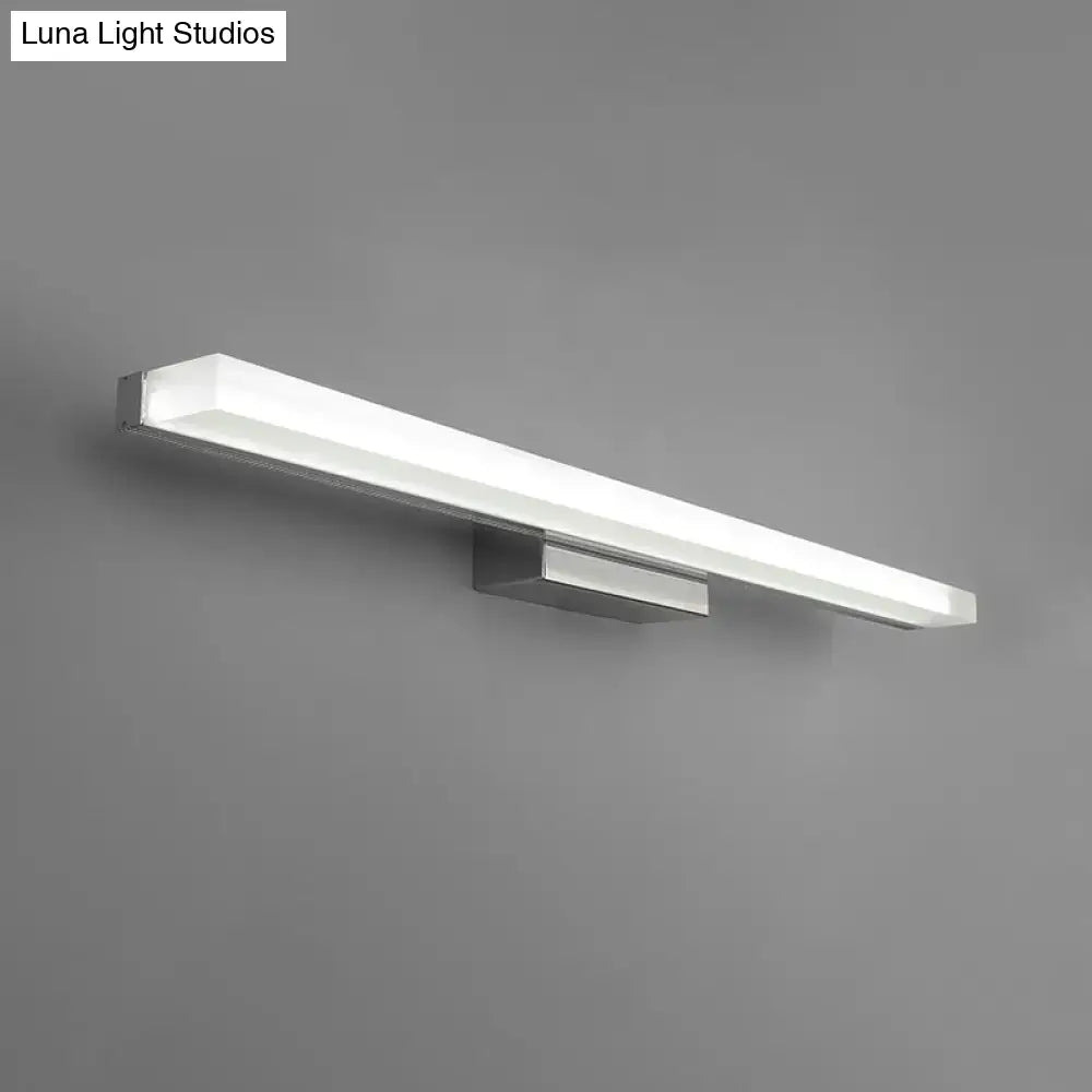 Nickel rectangular wall light with white diffuser; modern wall sconce Decorbites on Tampa Home & Garden Store