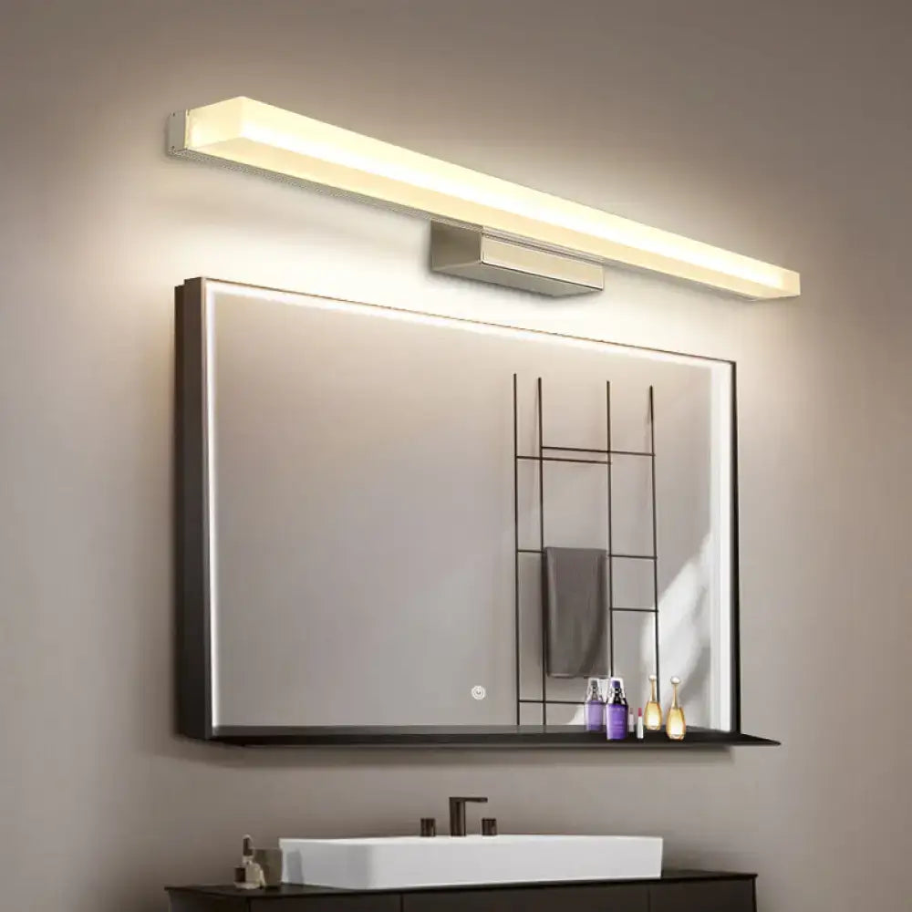 Nickel rectangular wall light by Decorbites, sleek LED bar above a bathroom mirror on Tampa Home & Garden Store