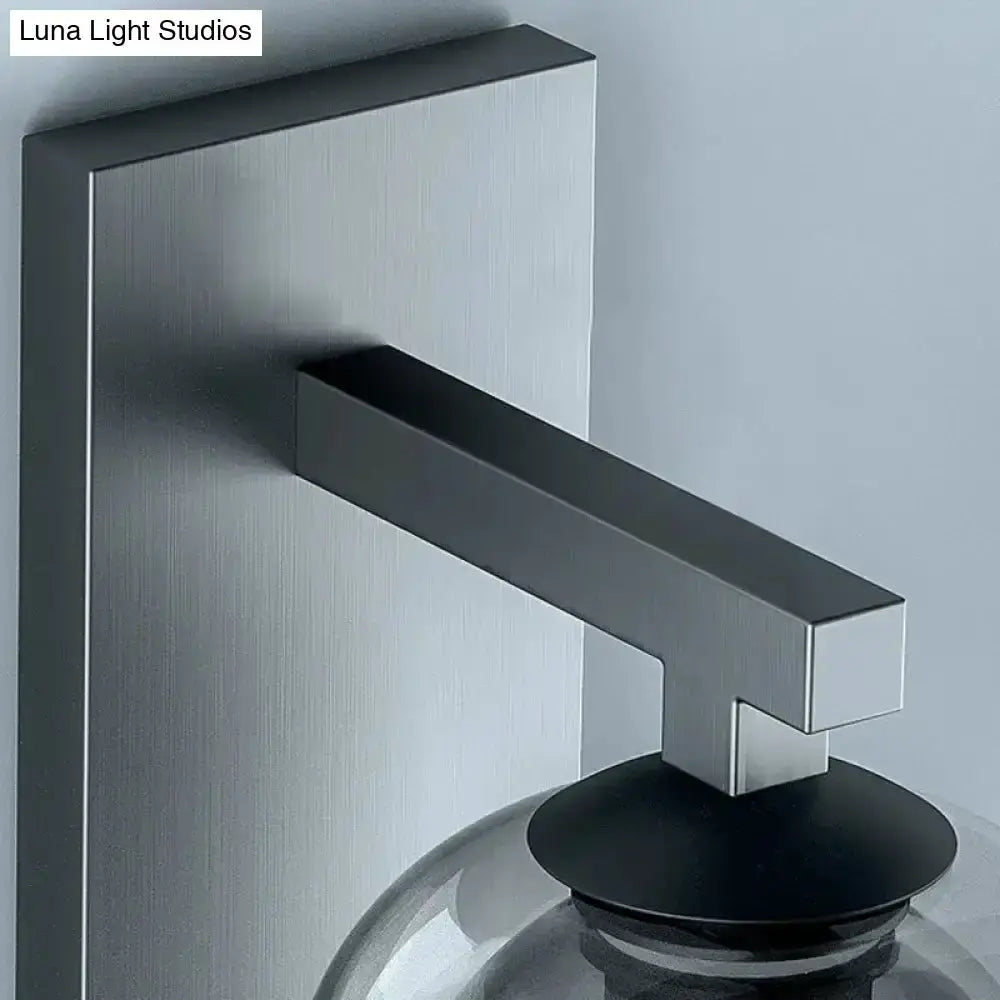 Modern Nordic Grey Glass Dome Wall Lamp Sconce