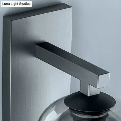 Modern Nordic Grey Glass Dome Wall Lamp Sconce
