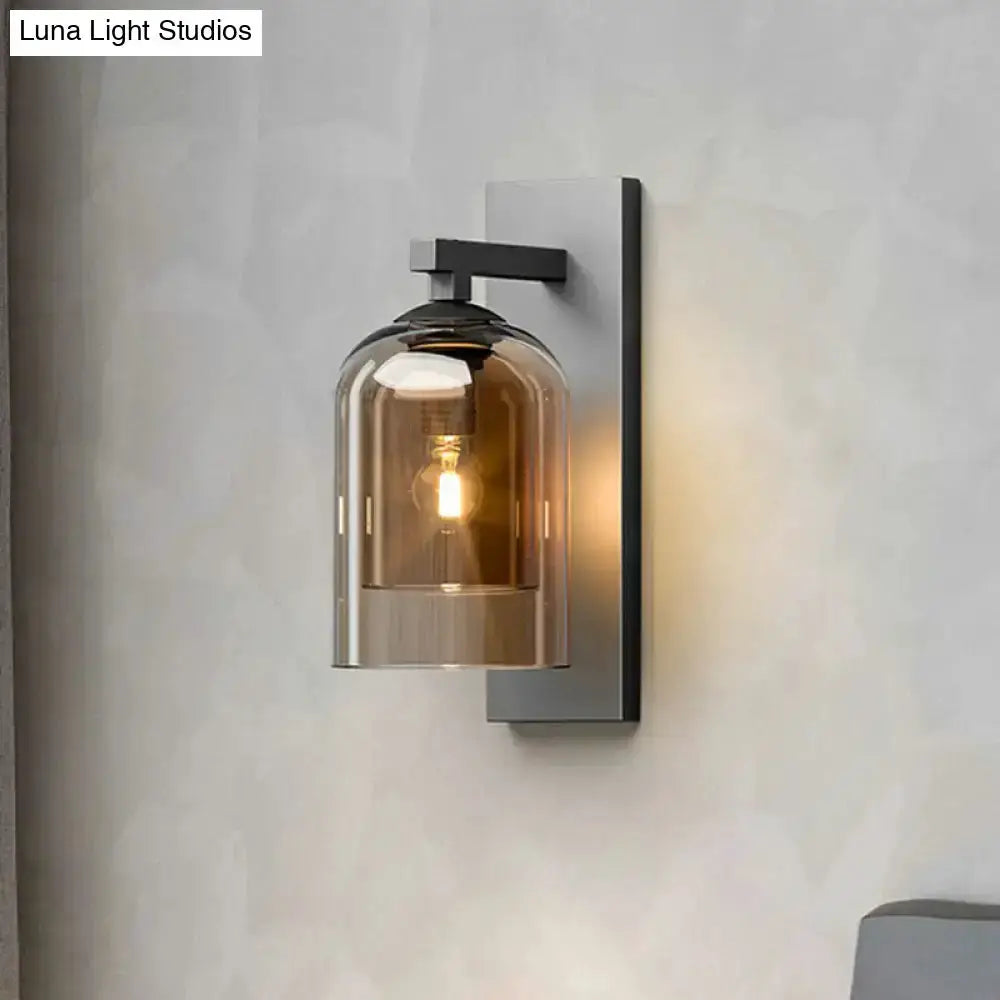 Modern Nordic Grey Glass Dome Wall Lamp Sconce