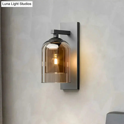 Modern Nordic Grey Glass Dome Wall Lamp Sconce