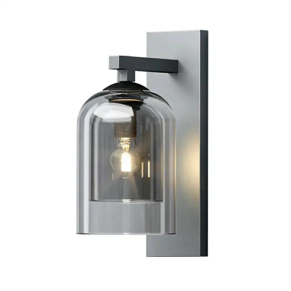 Modern Nordic Grey Glass Dome Wall Lamp Sconce