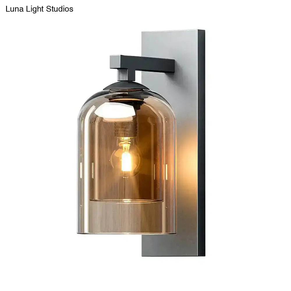 Modern Nordic Grey Glass Dome Wall Lamp Sconce