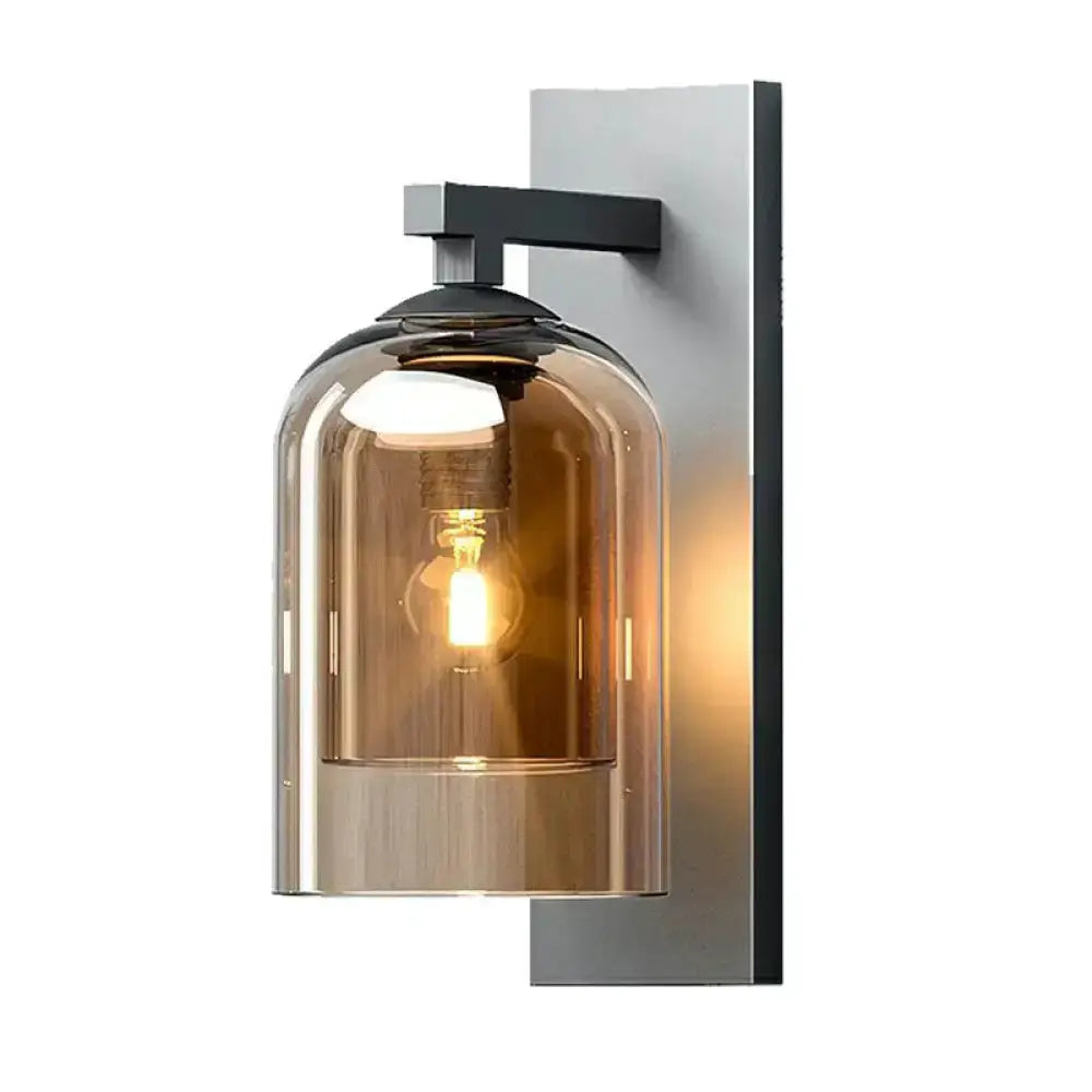 Modern Nordic Grey Glass Dome Wall Lamp Sconce