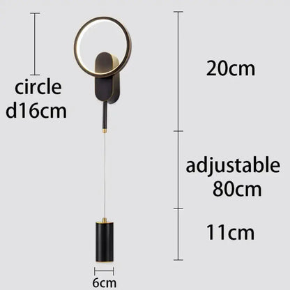 Modern Nordic Led Wall Lamp Sconce Black Gold