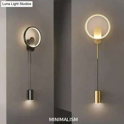 Modern Nordic Led Wall Lamp Sconce Black Gold