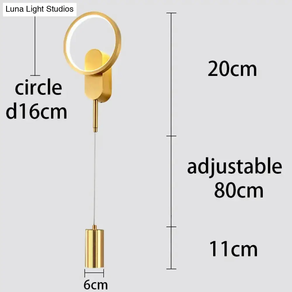 Modern Nordic Led Wall Lamp Sconce Black Gold