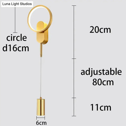 Modern Nordic Led Wall Lamp Sconce Black Gold