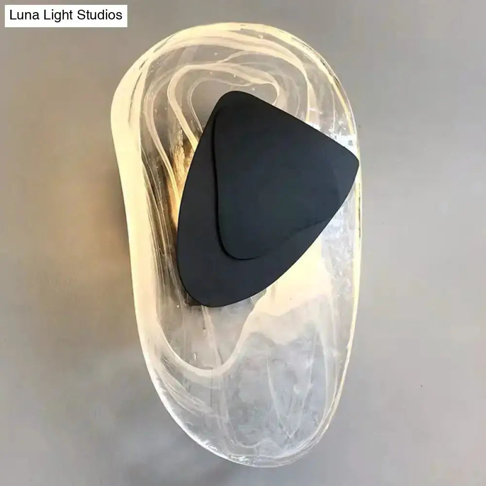 Modern Nordic Sconce Black Glass Light Fixture