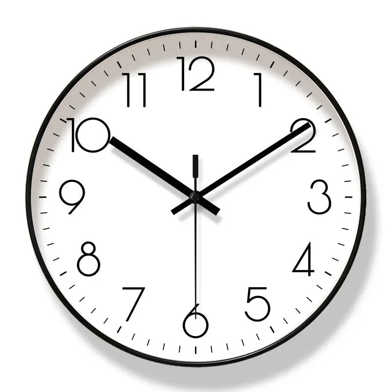 Modern Scandinavian Wall Clock Moktan Sabai, black frame with white dial on Tampa Home & Garden Store