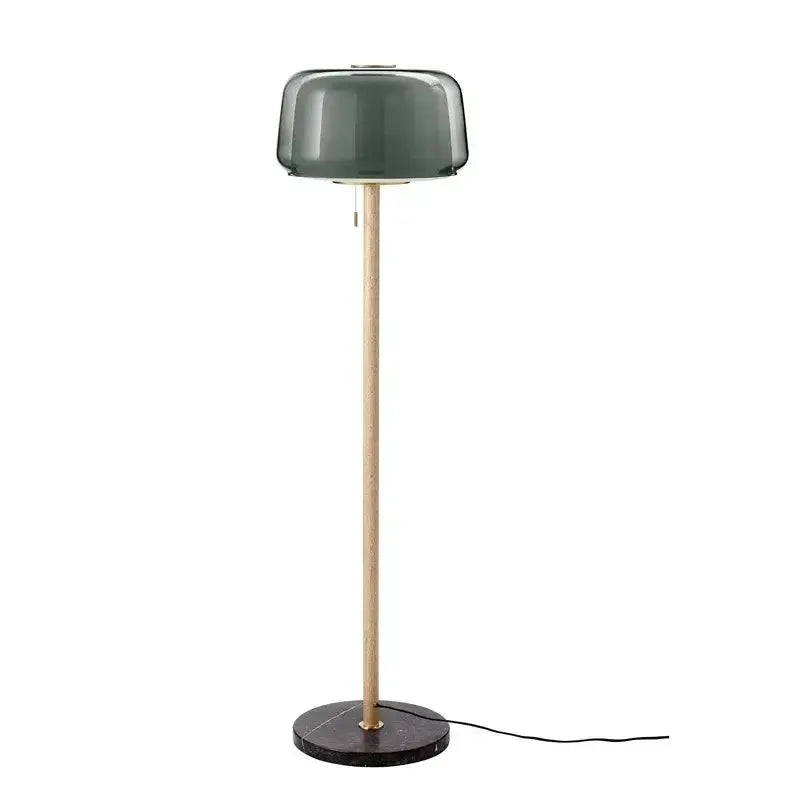 Modern Nordic Wood and Glass Floor Lamp Living