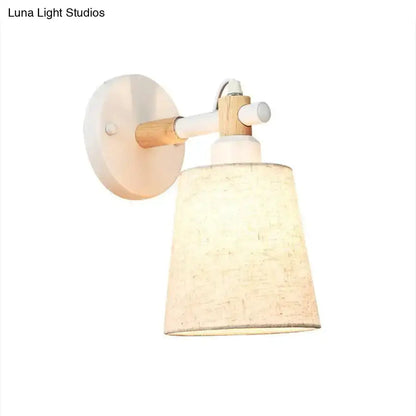 Modern Nordic Wood Wall Lamp With Horn Shade