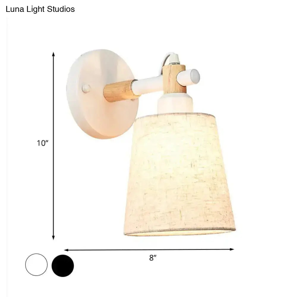 Modern Nordic Wood Wall Lamp With Horn Shade