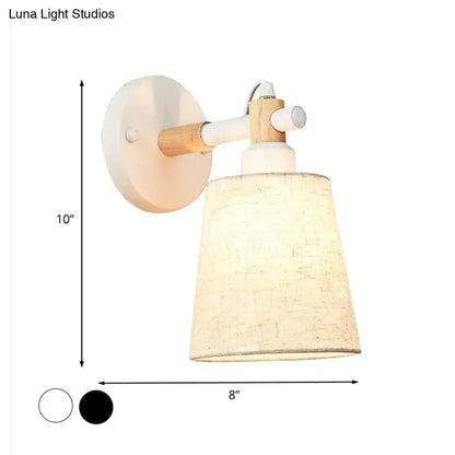 Modern Nordic Wood Wall Lamp With Horn Shade