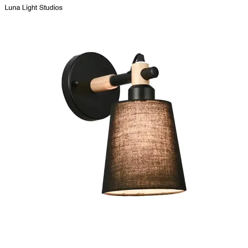Modern Nordic Wood Wall Lamp With Horn Shade