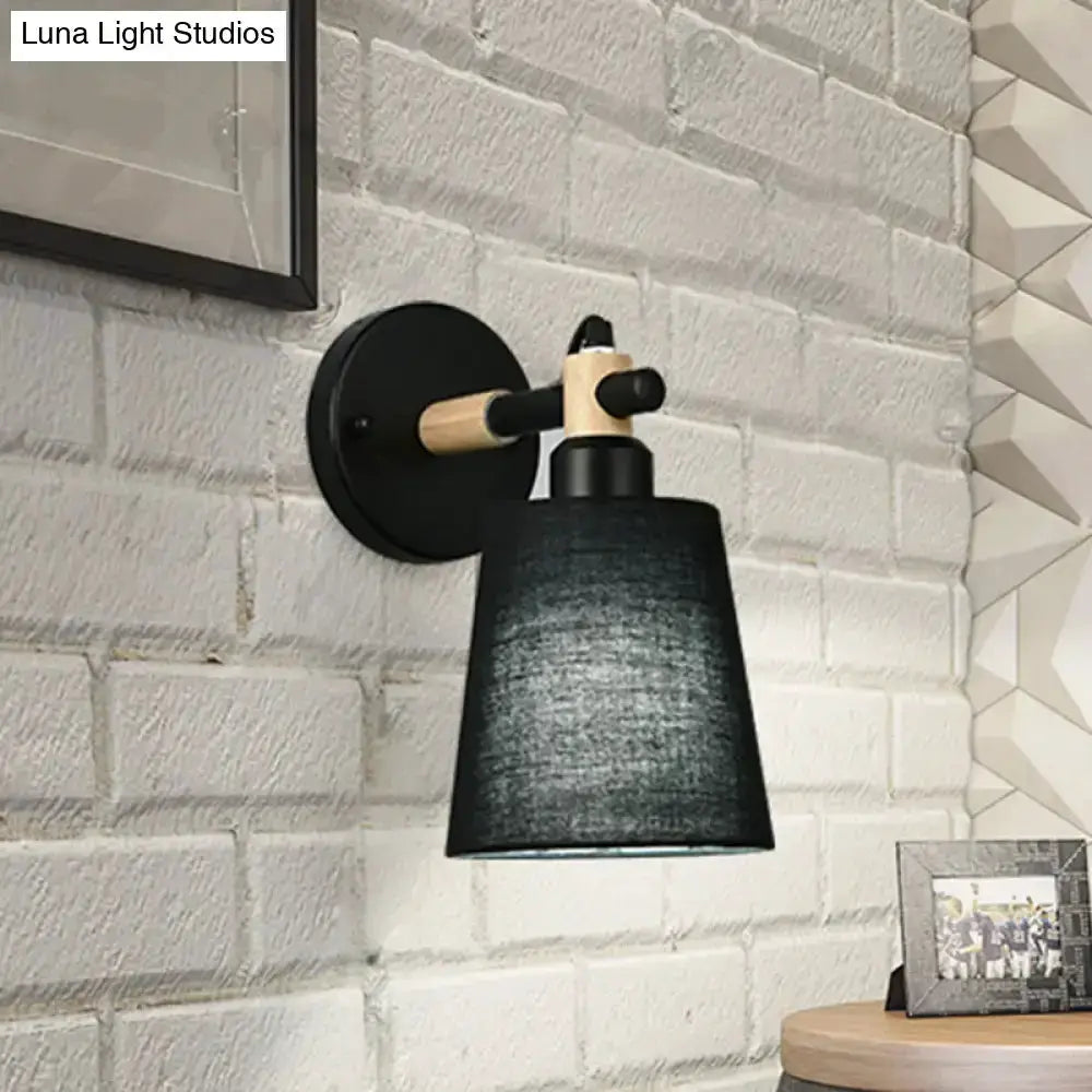 Modern Nordic Wood Wall Lamp With Horn Shade