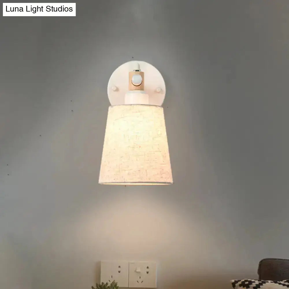 Modern Nordic Wood Wall Lamp With Horn Shade