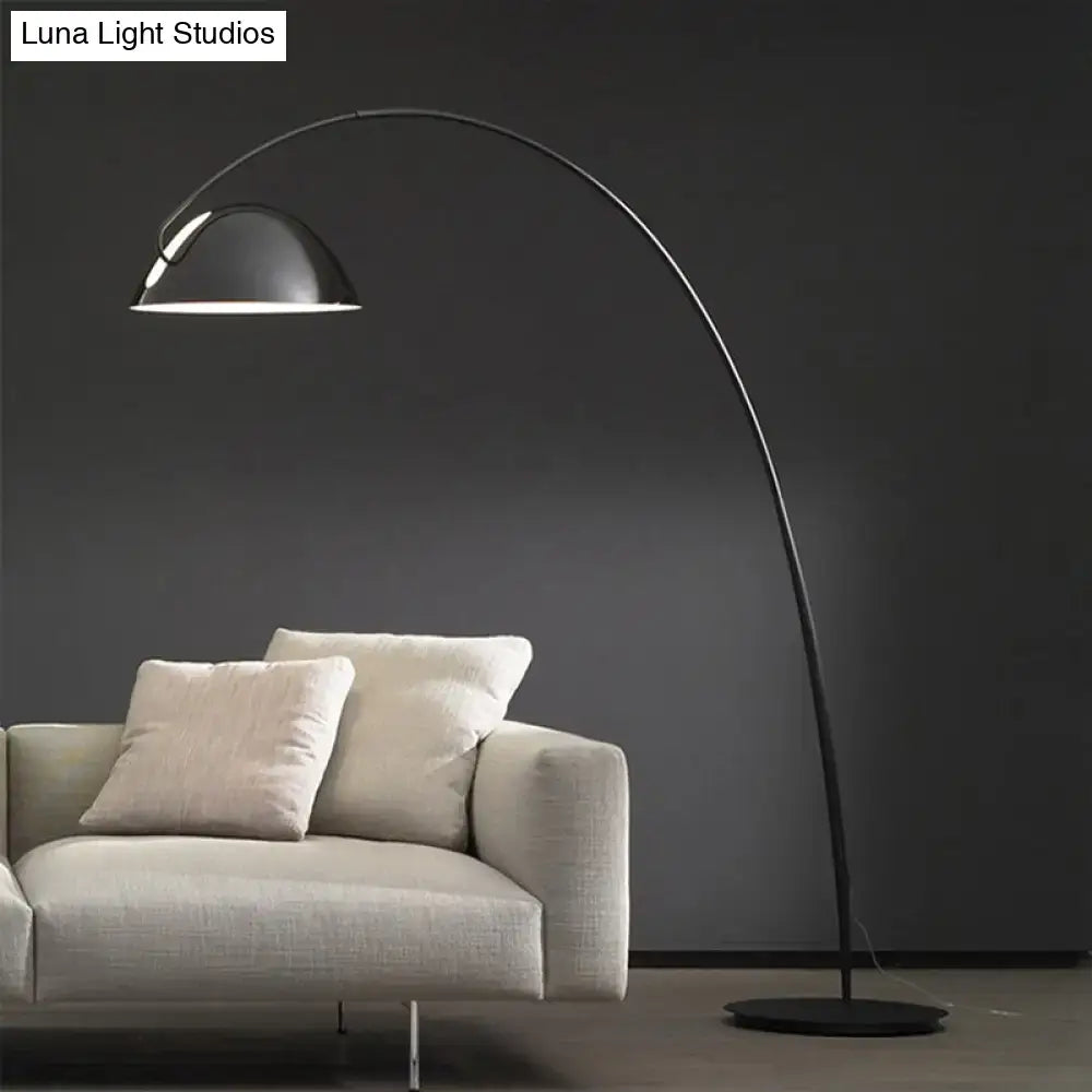 Olive Upholstered Armchair with arc floor lamp in a modern living room on Tampa Home & Garden Store